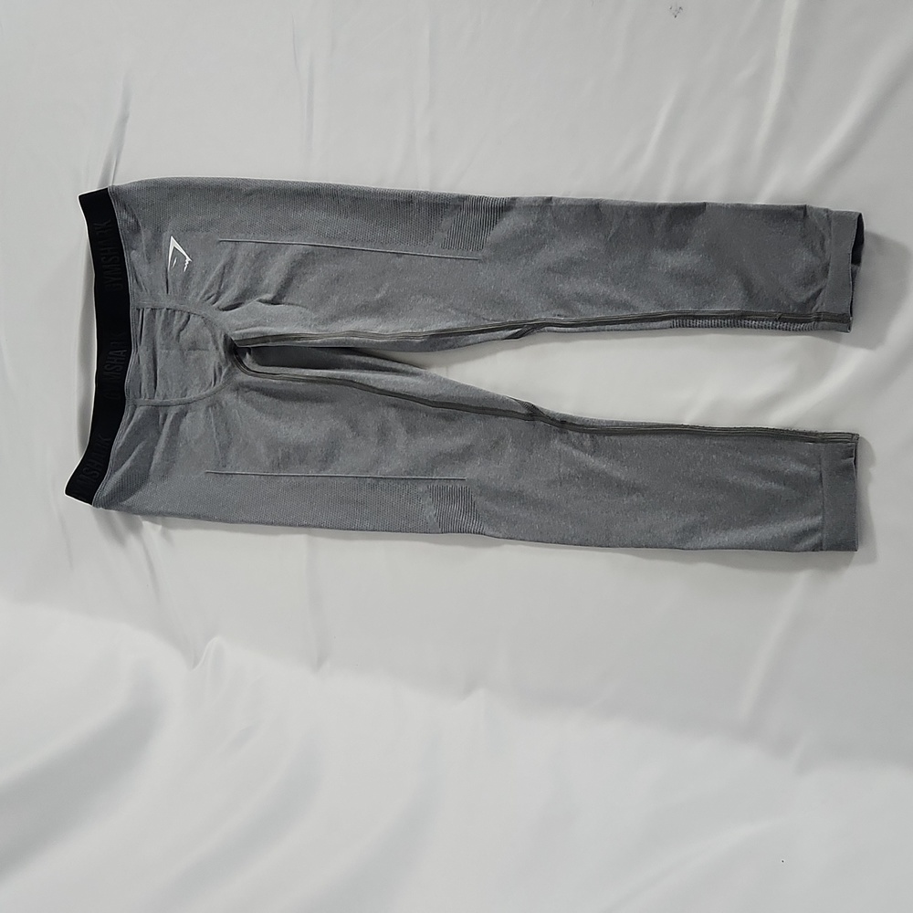 Gymshark Leggings Size Lg. Grey with Black logo Waist NWT